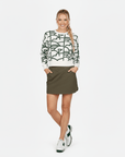 Women's Crewneck Golf Skort Set - White/Brown - Erthe Golf
