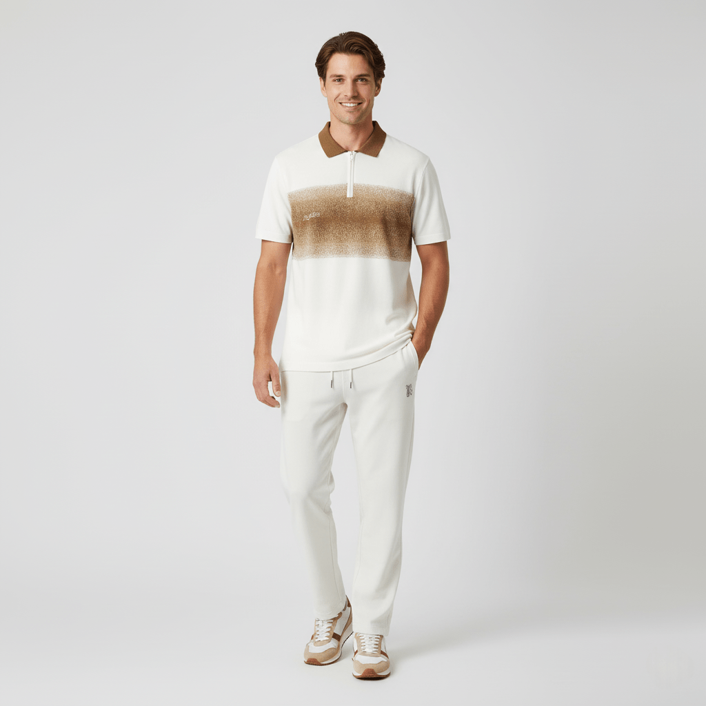 Keypote Men Polo Pants Set - White - Erthe Golf
