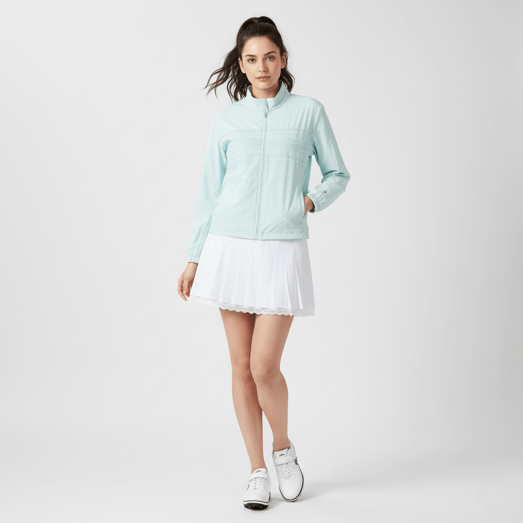 Keypote Women Jacket Skirt Set - Light Blue/White - Erthe Golf