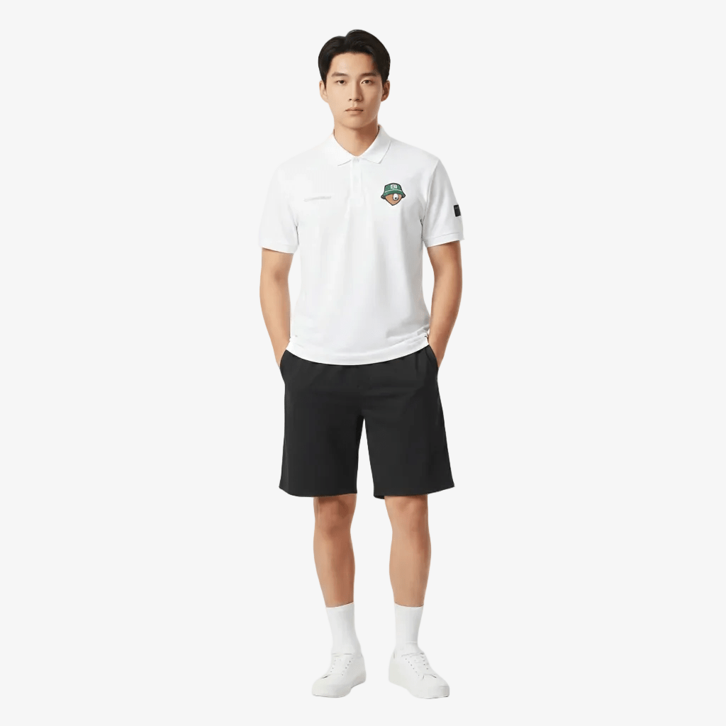 Men's Applique Polo - White - Erthe Golf