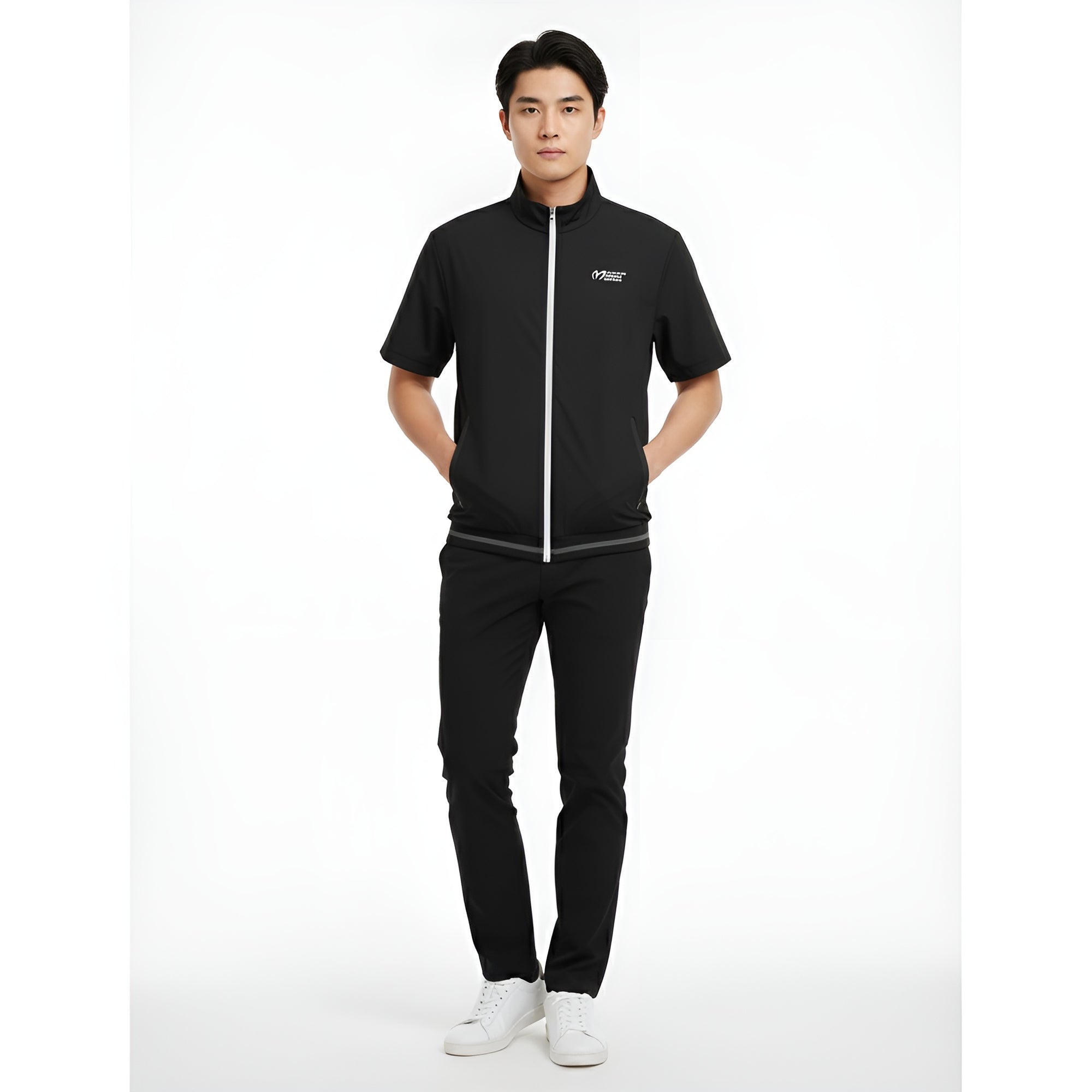 Master Bunny Edition Men's Zip Up Top - Black - Erthe Golf
