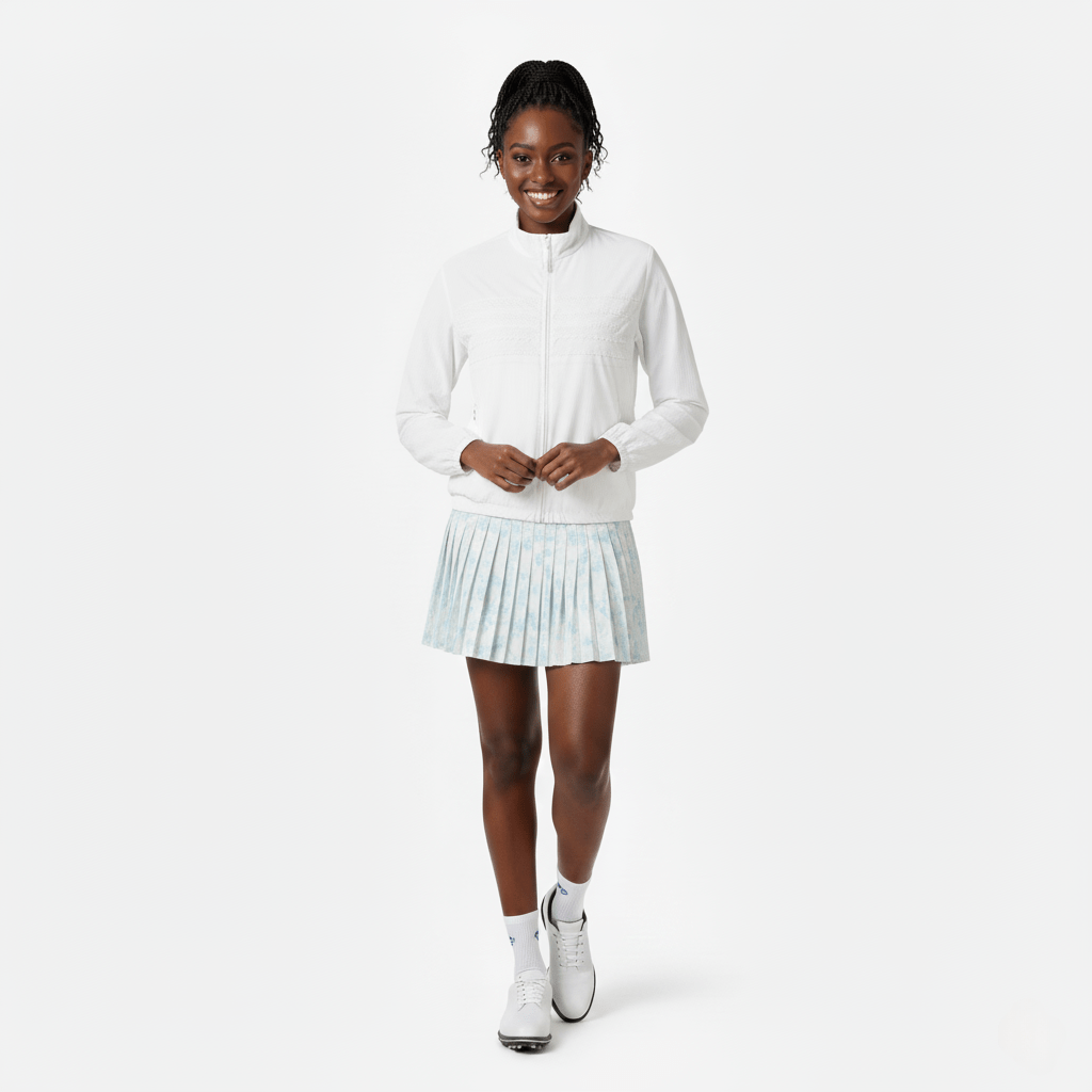 Women Jacket Skirt Set - White - Erthe Golf