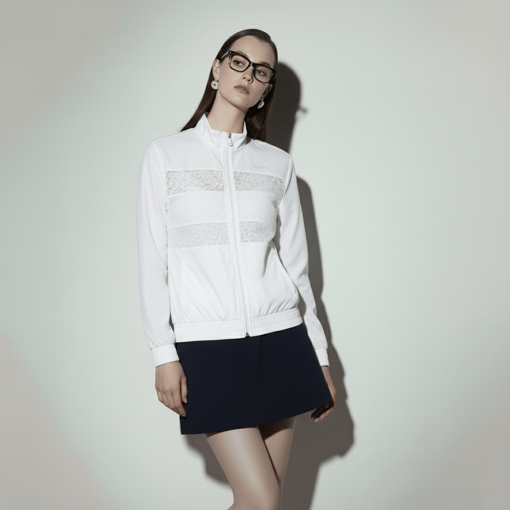 Keypote Women Jacket Skirt Set - White/Navy - Erthe Golf