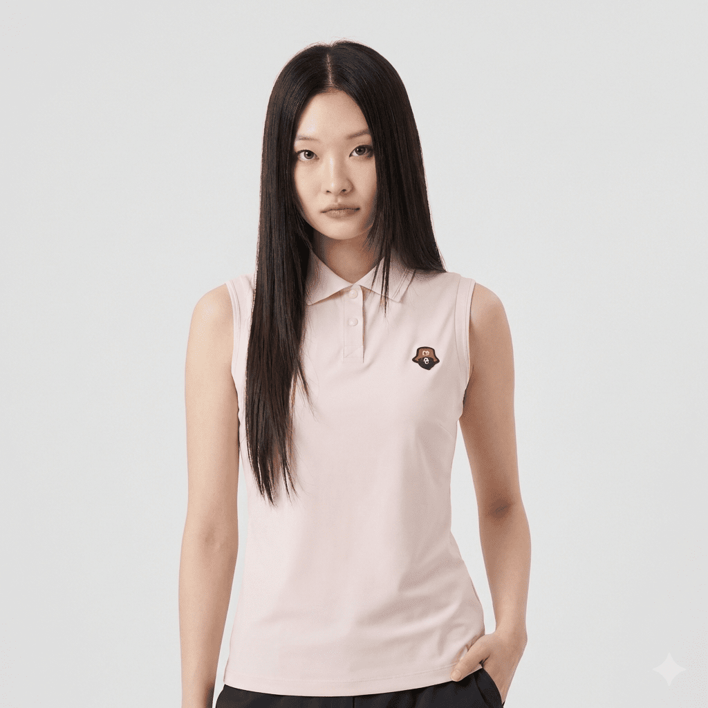 Women's Sleeveless Polo - Pink - Erthe Golf