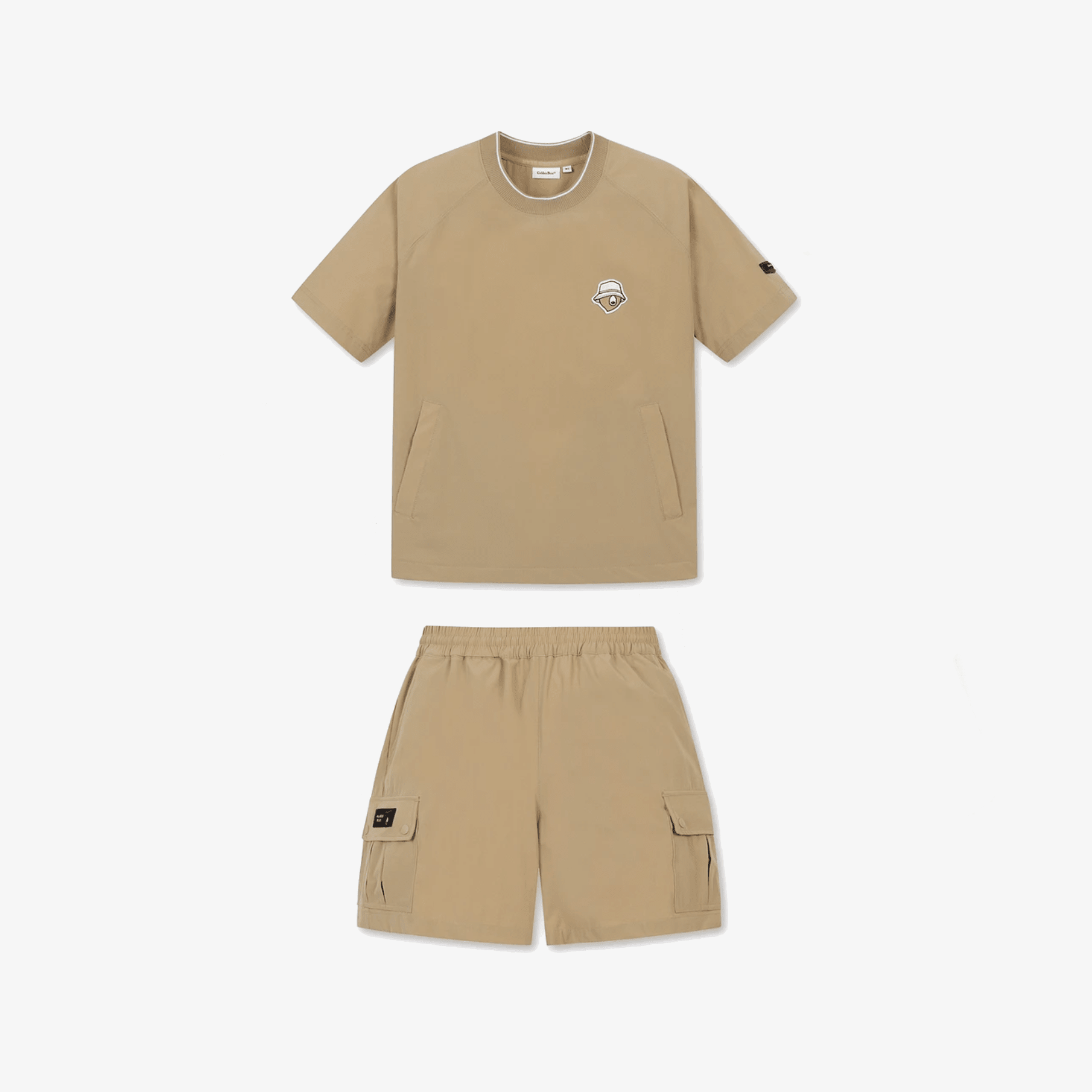 Women's Woven Crewneck Tee Set - Beige - Erthe Golf