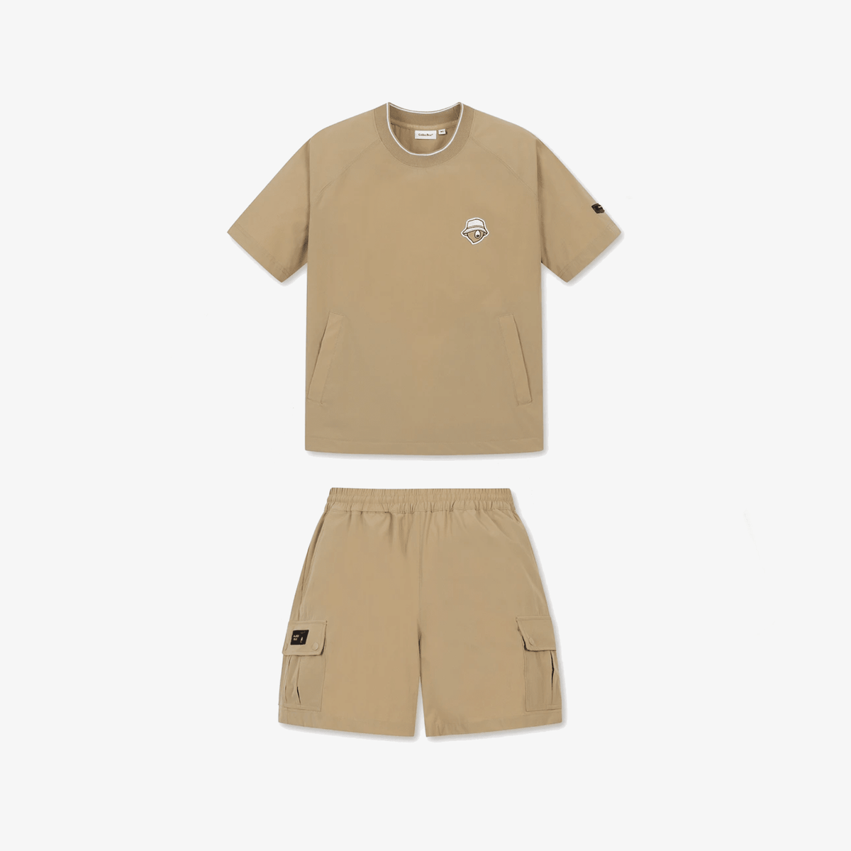 Women's Woven Crewneck Tee Set - Beige - Erthe Golf