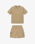 Women's Woven Crewneck Tee Set - Beige - Erthe Golf