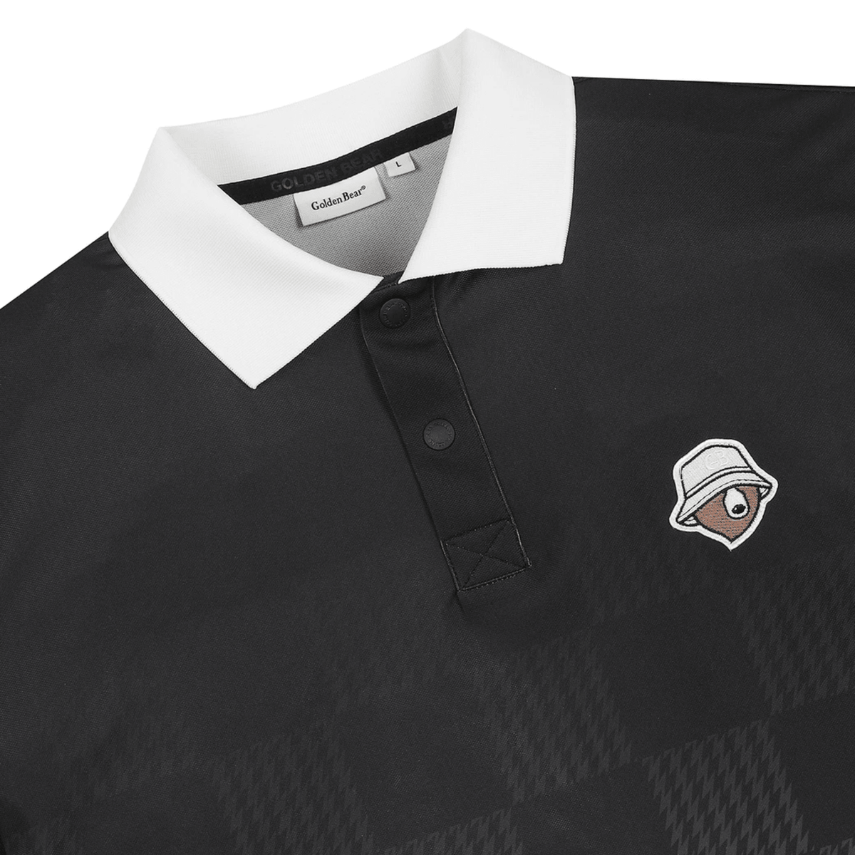 Men's Printed Collar Tee - Black - Erthe Golf