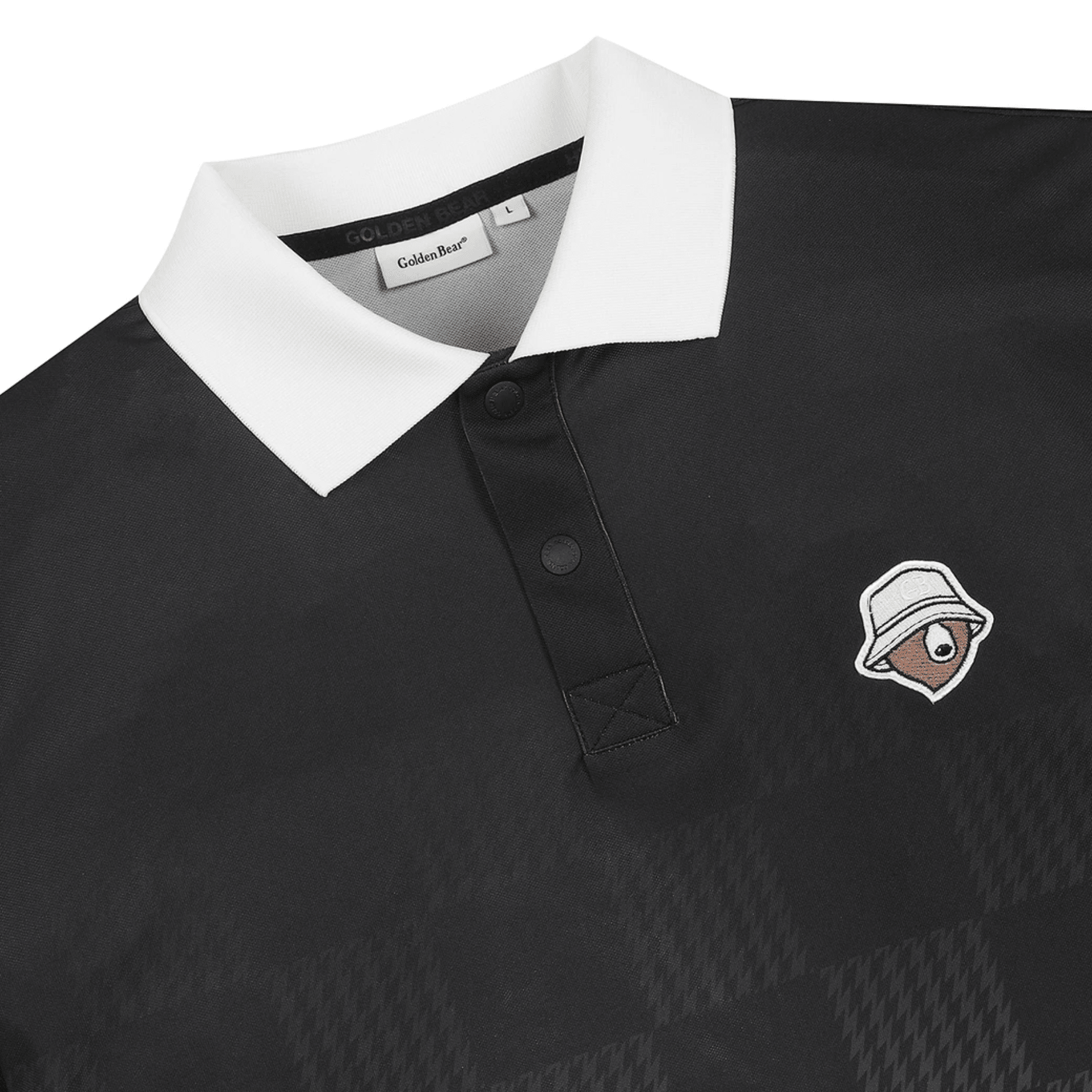 Men's Printed Collar Tee - Black - Erthe Golf