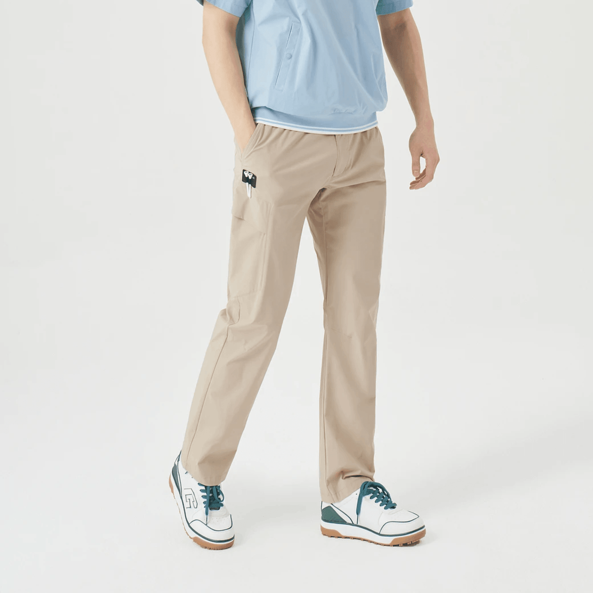 Men's Hidden Pocket Straight Pants - Beige - Erthe Golf