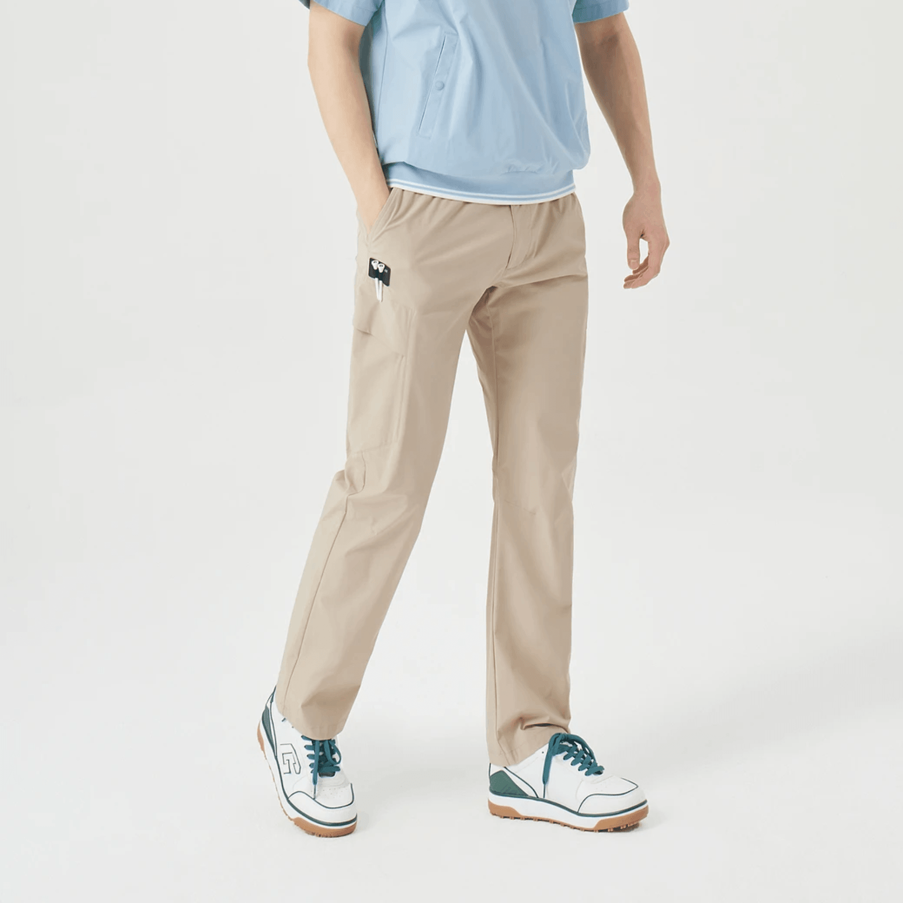Men's Hidden Pocket Straight Pants - Beige - Erthe Golf