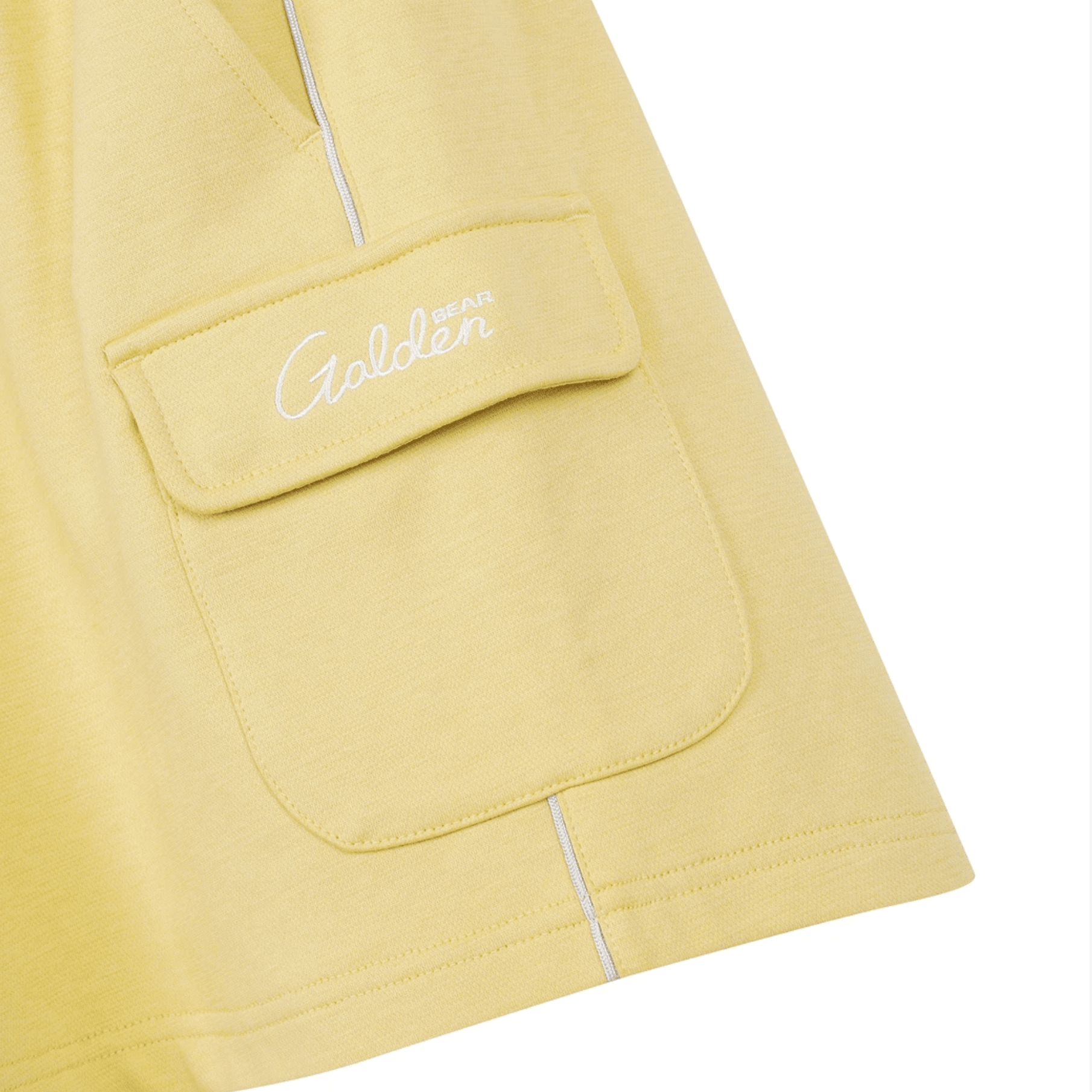 Women's Open Collar Short Sleeve Sweat Shirt Set - Yellow - Erthe Golf