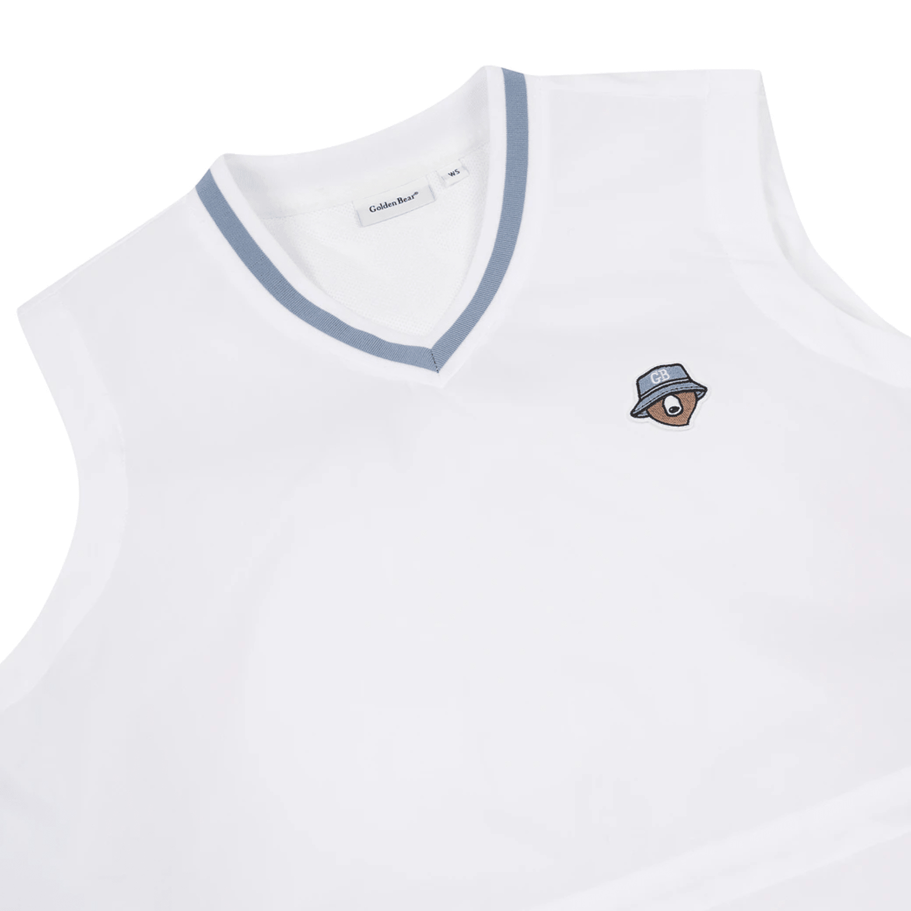 Women's V - Neck Midi Woven Vest - White - Erthe Golf