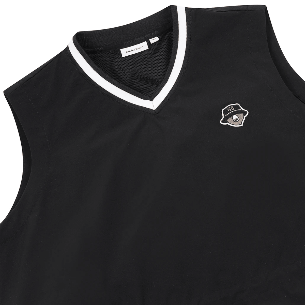 Women's V - Neck Midi Woven Vest - Black - Erthe Golf