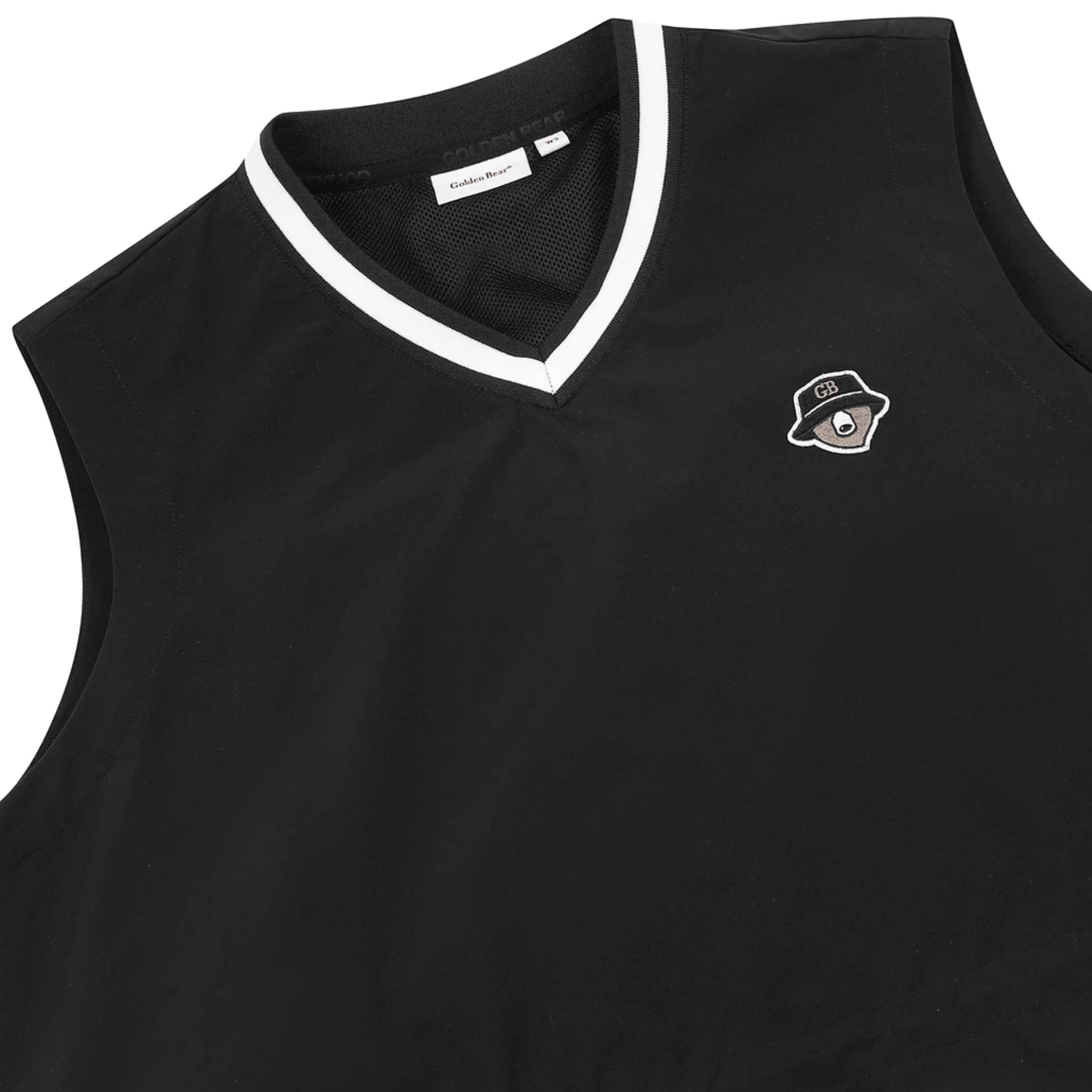 Women's V - Neck Midi Woven Vest - Black - Erthe Golf