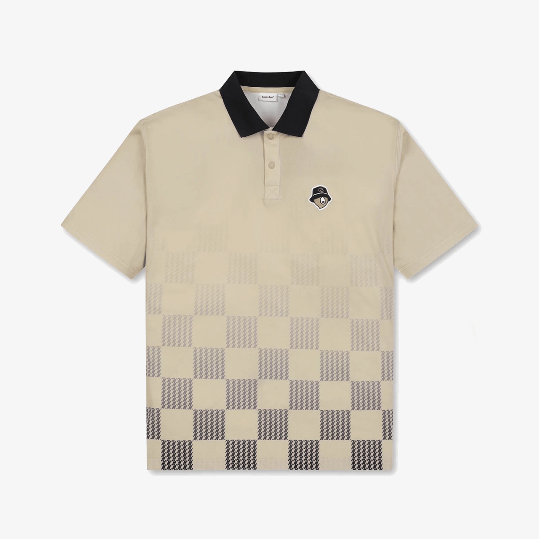 Men's Printed Collar Tee - Beige - Erthe Golf