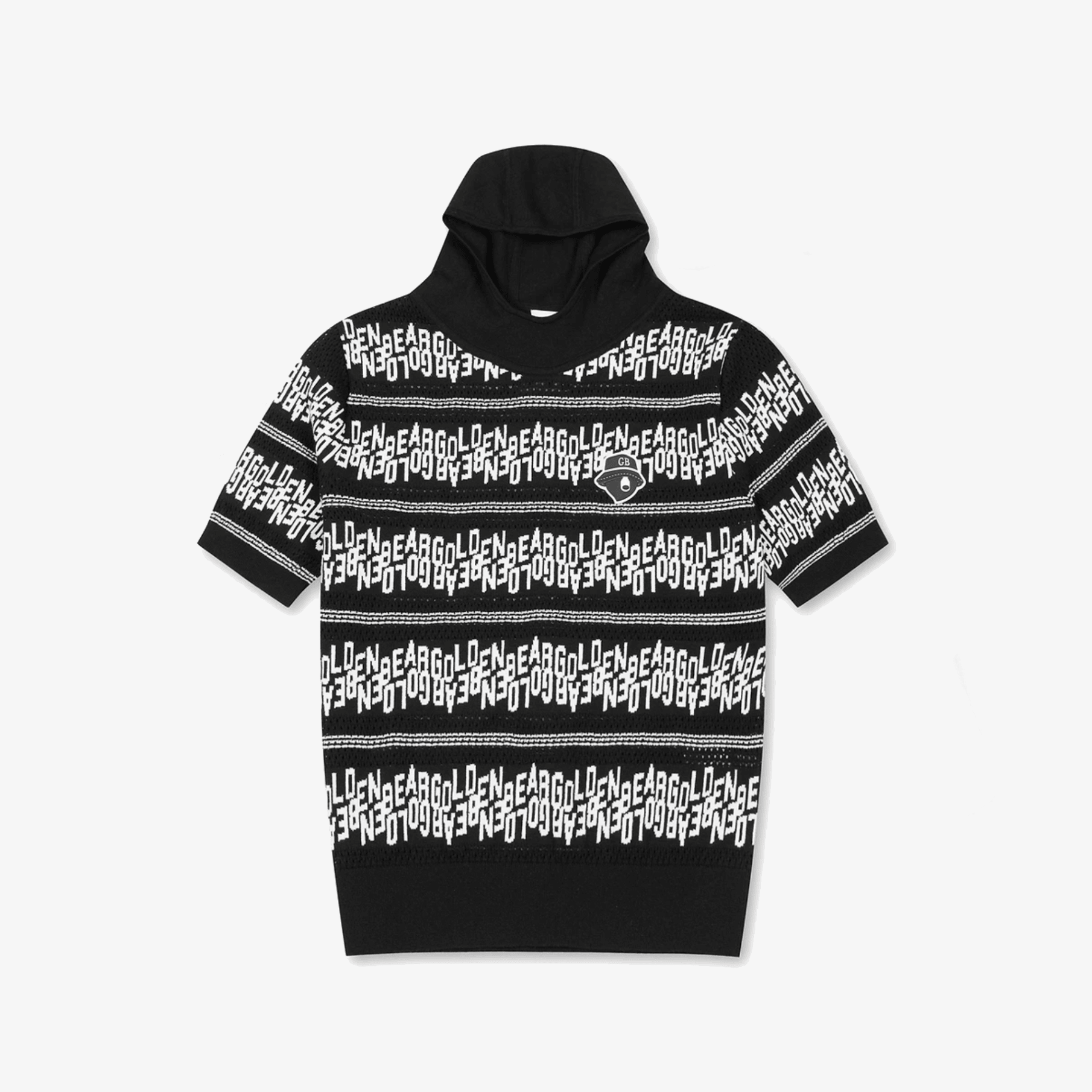 Women's Striped Letter Hoodie Sweater - Black - Erthe Golf