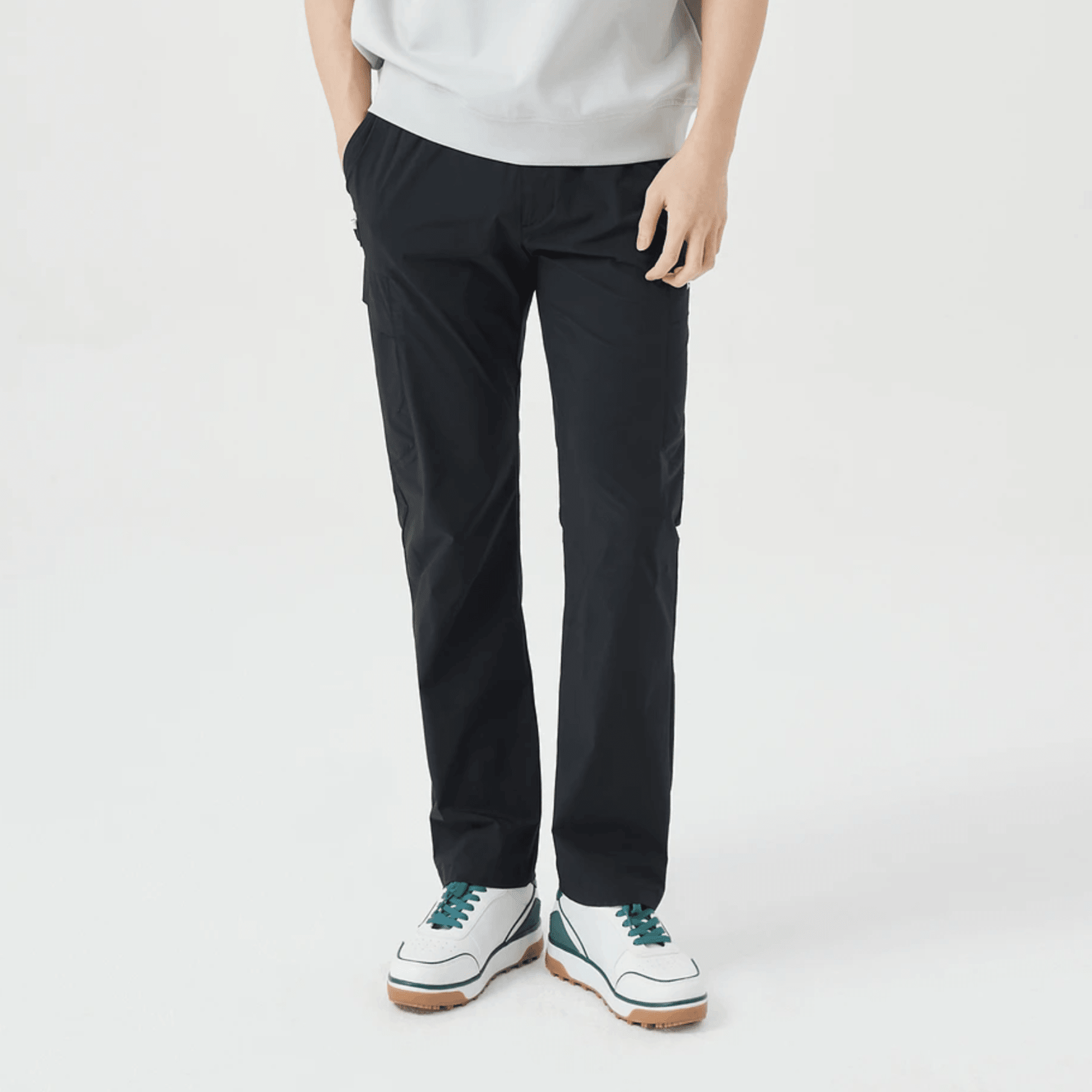 Men's Hidden Pocket Straight Pants - Black - Erthe Golf