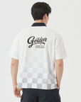 Men's Printed Collar Tee - White - Erthe Golf