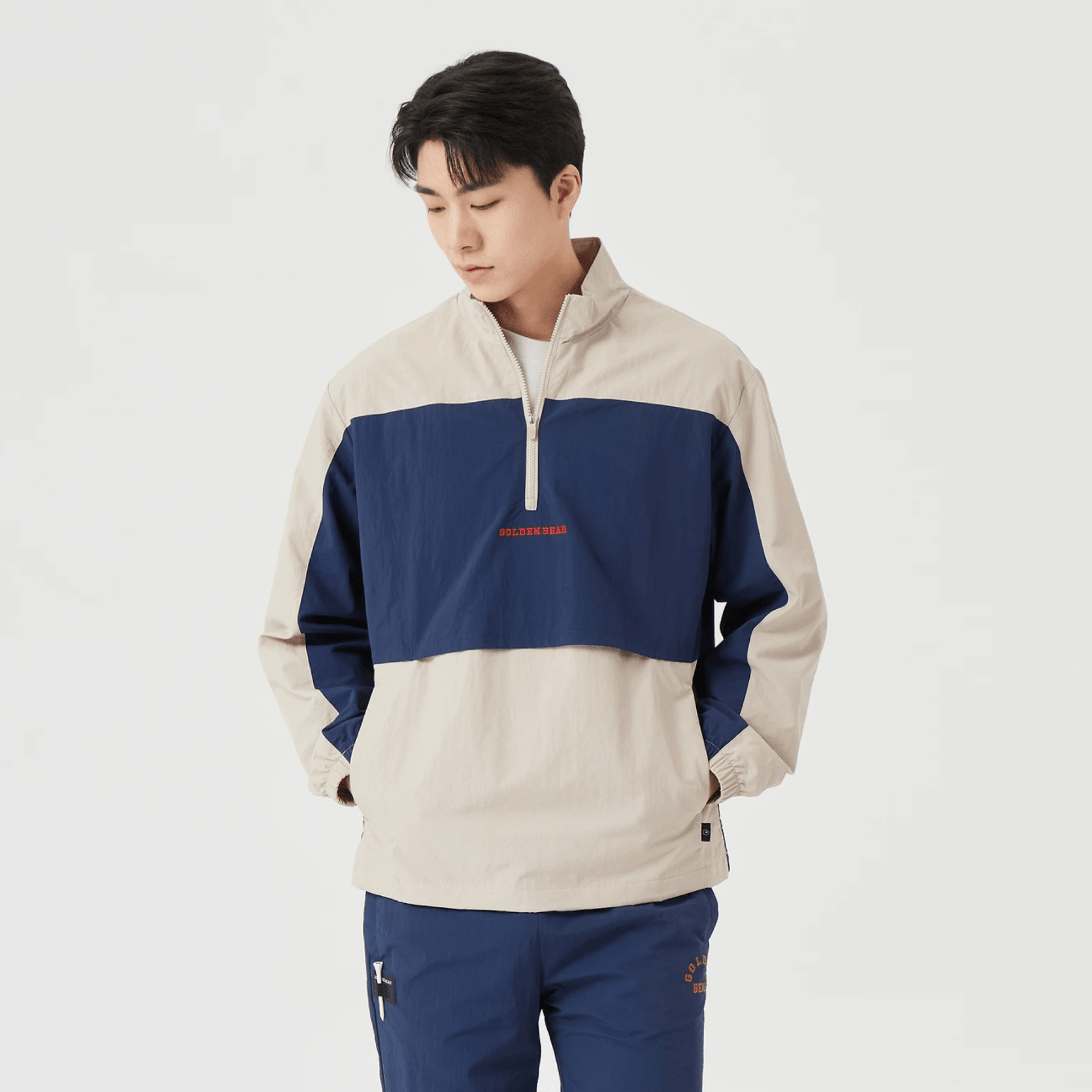 Men's Colorblock Anorak - Navy - Erthe Golf