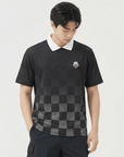 Men's Printed Collar Tee - Black - Erthe Golf