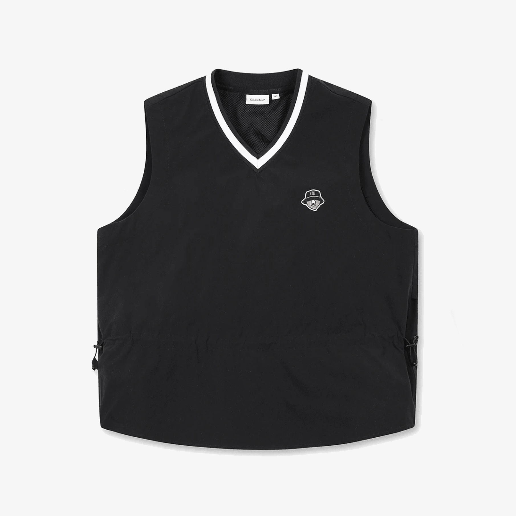 Women's V - Neck Midi Woven Vest - Black - Erthe Golf