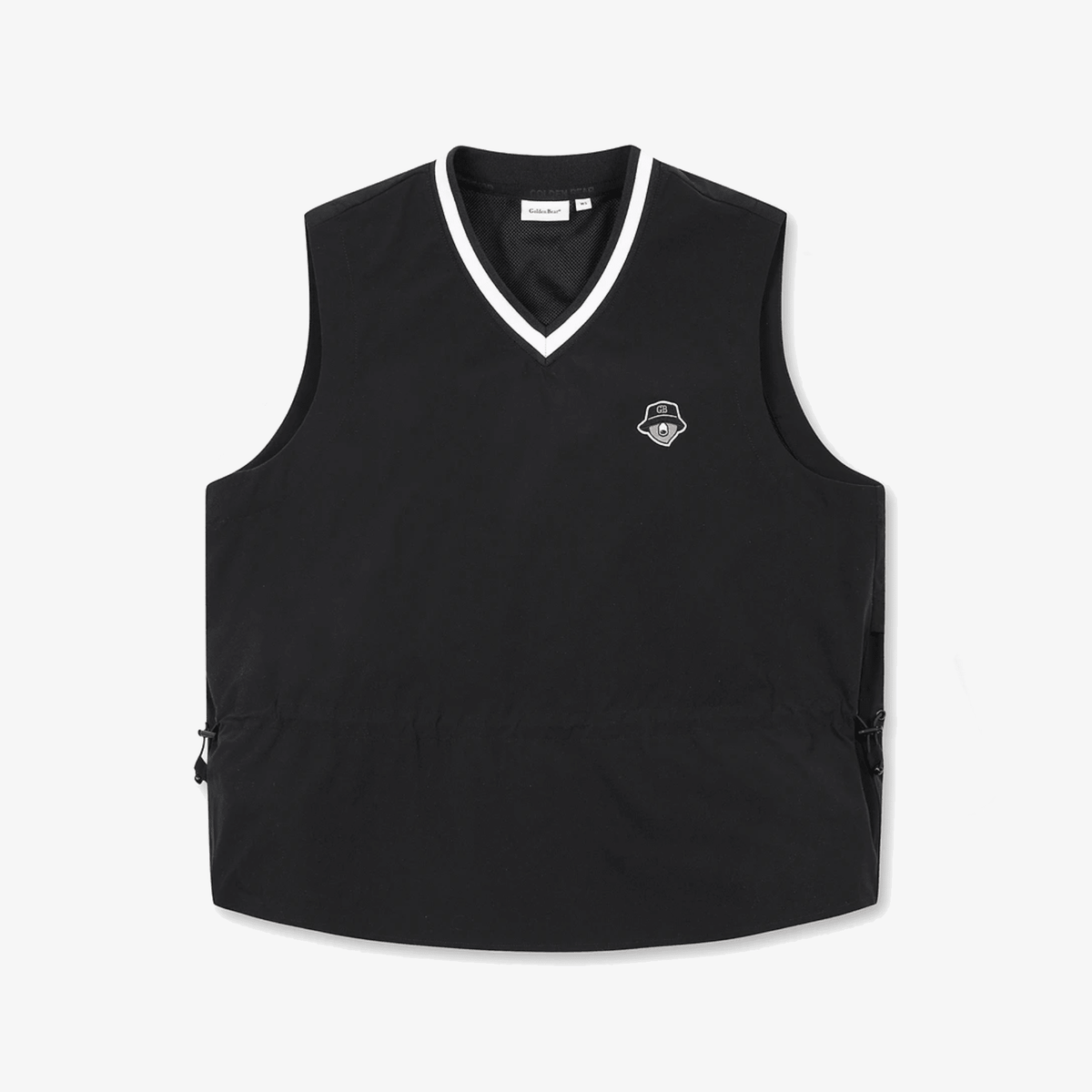 Women's V - Neck Midi Woven Vest - Black - Erthe Golf