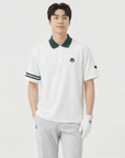 Men's Pique Collar Tee - White - Erthe Golf
