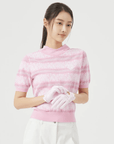 Women's Striped Letter Hoodie Sweater - Pink - Erthe Golf