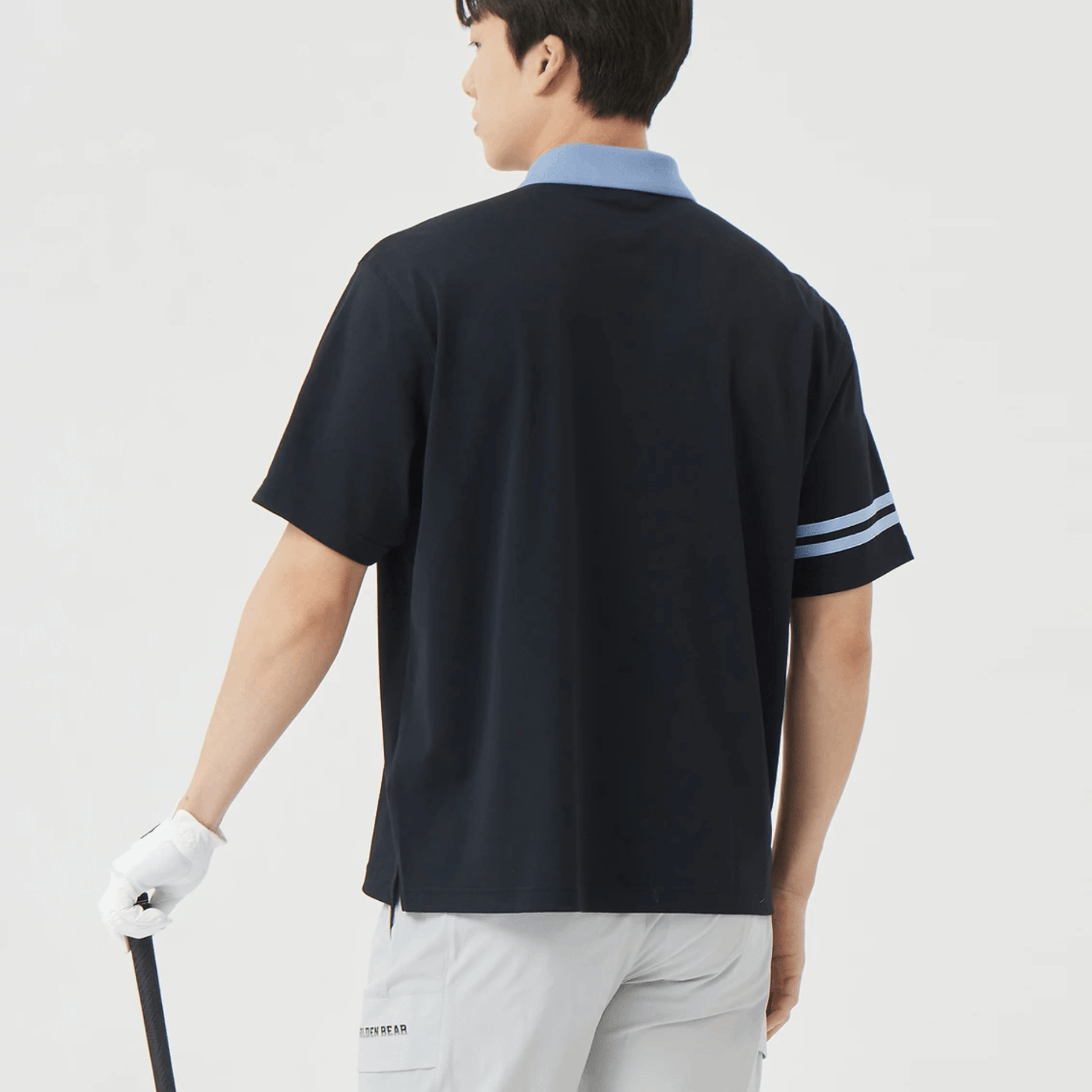 Men's Pique Collar Tee - Black - Erthe Golf