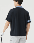 Men's Pique Collar Tee - Black - Erthe Golf