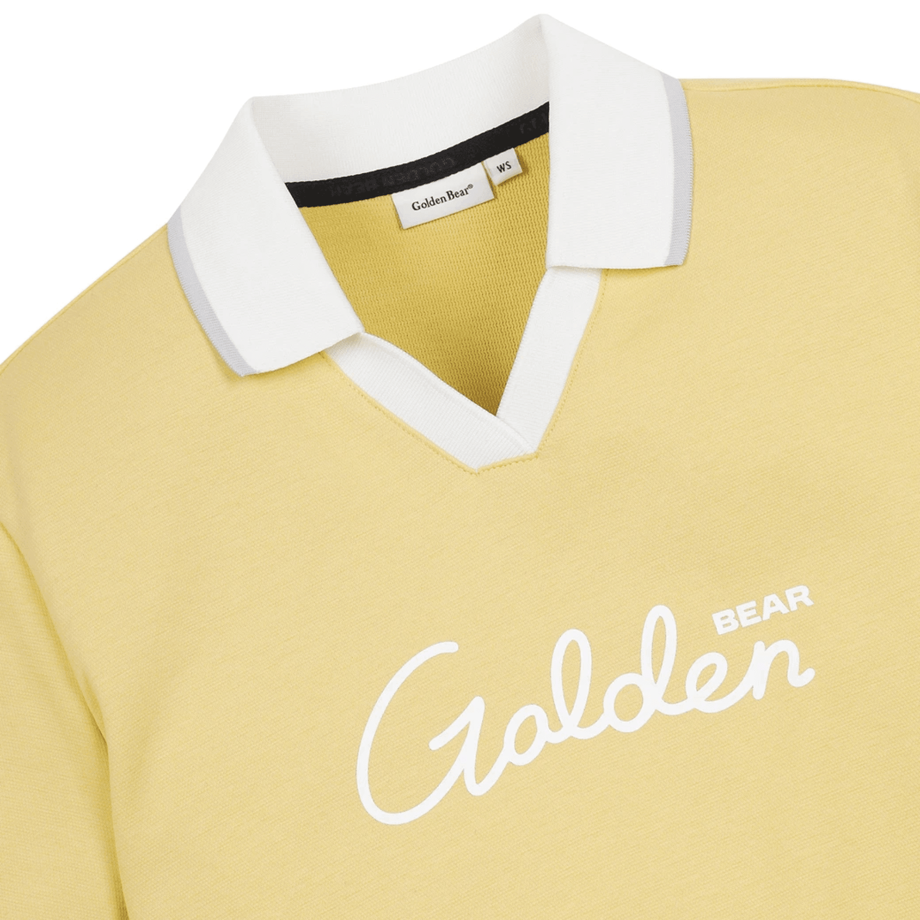 Women's Open Collar Short Sleeve Sweat Shirt Set - Yellow - Erthe Golf