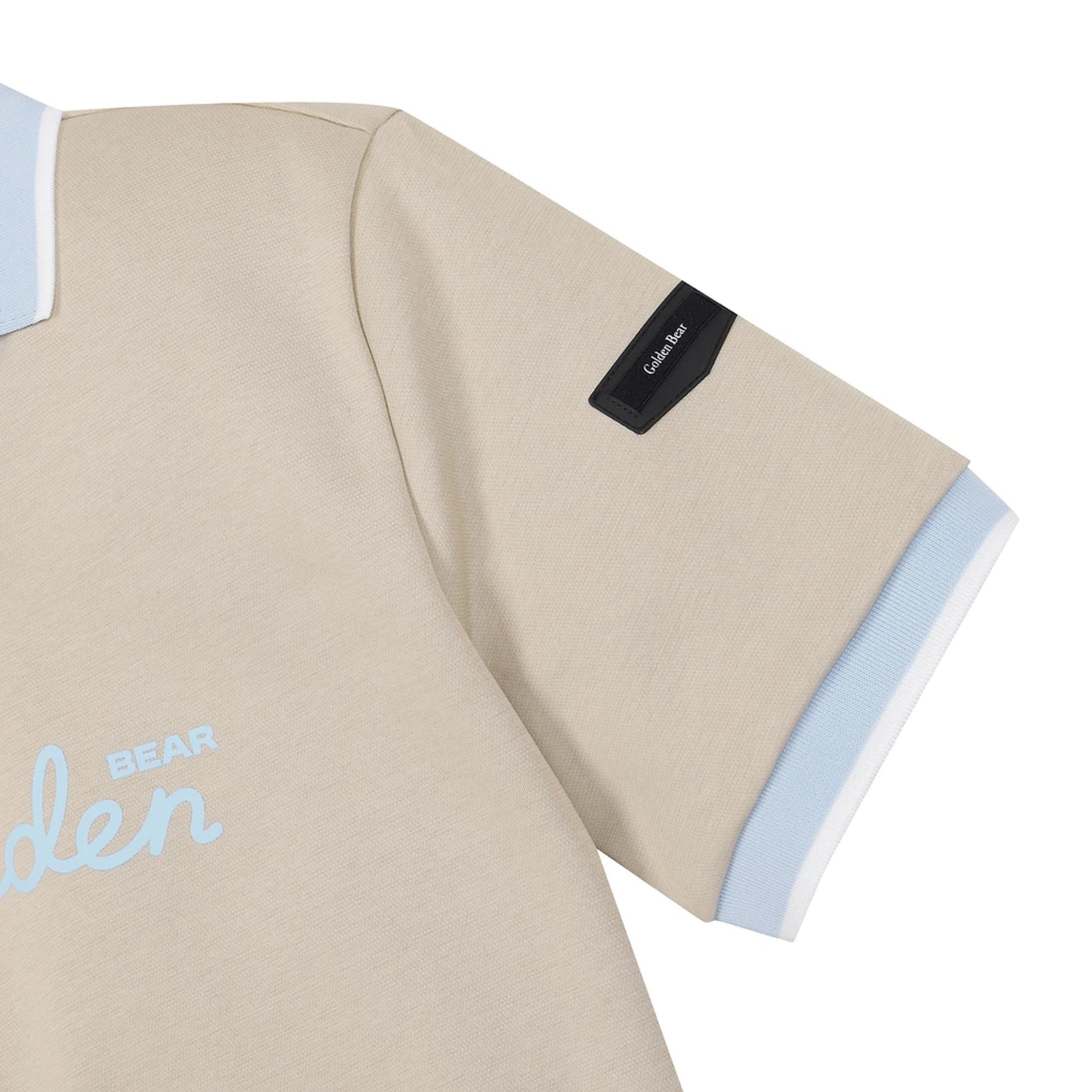 Women's Open Collar Short Sleeve Sweat Shirt Set - Beige - Erthe Golf