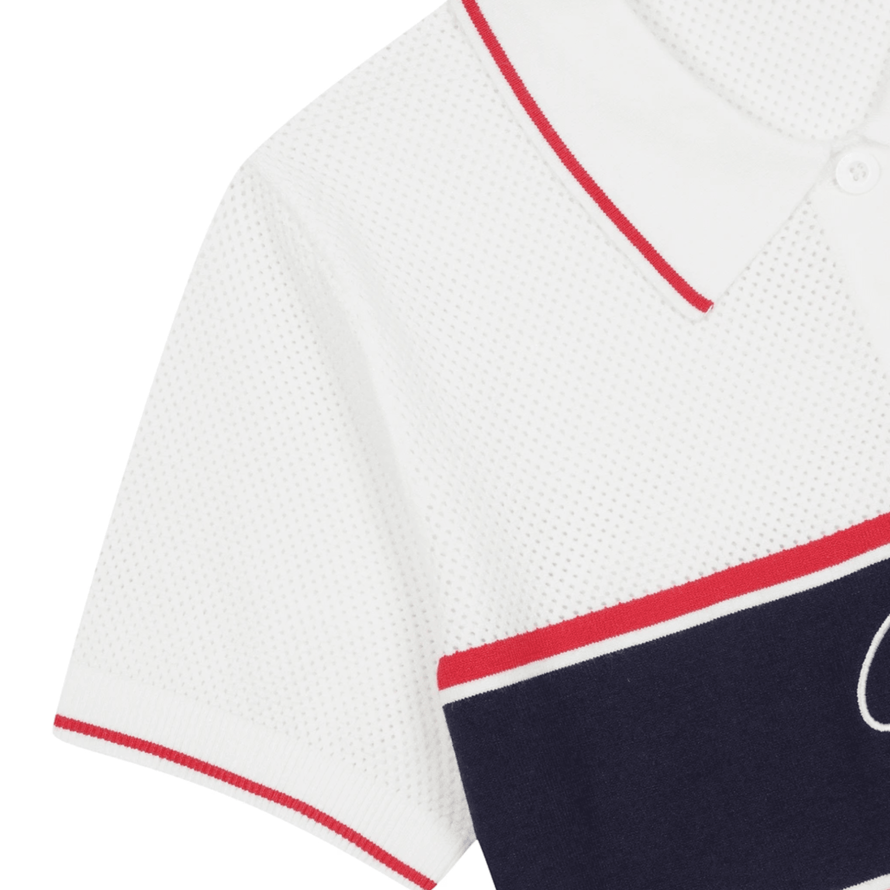 Women's Border Embroidered Collar Sweater - White - Erthe Golf