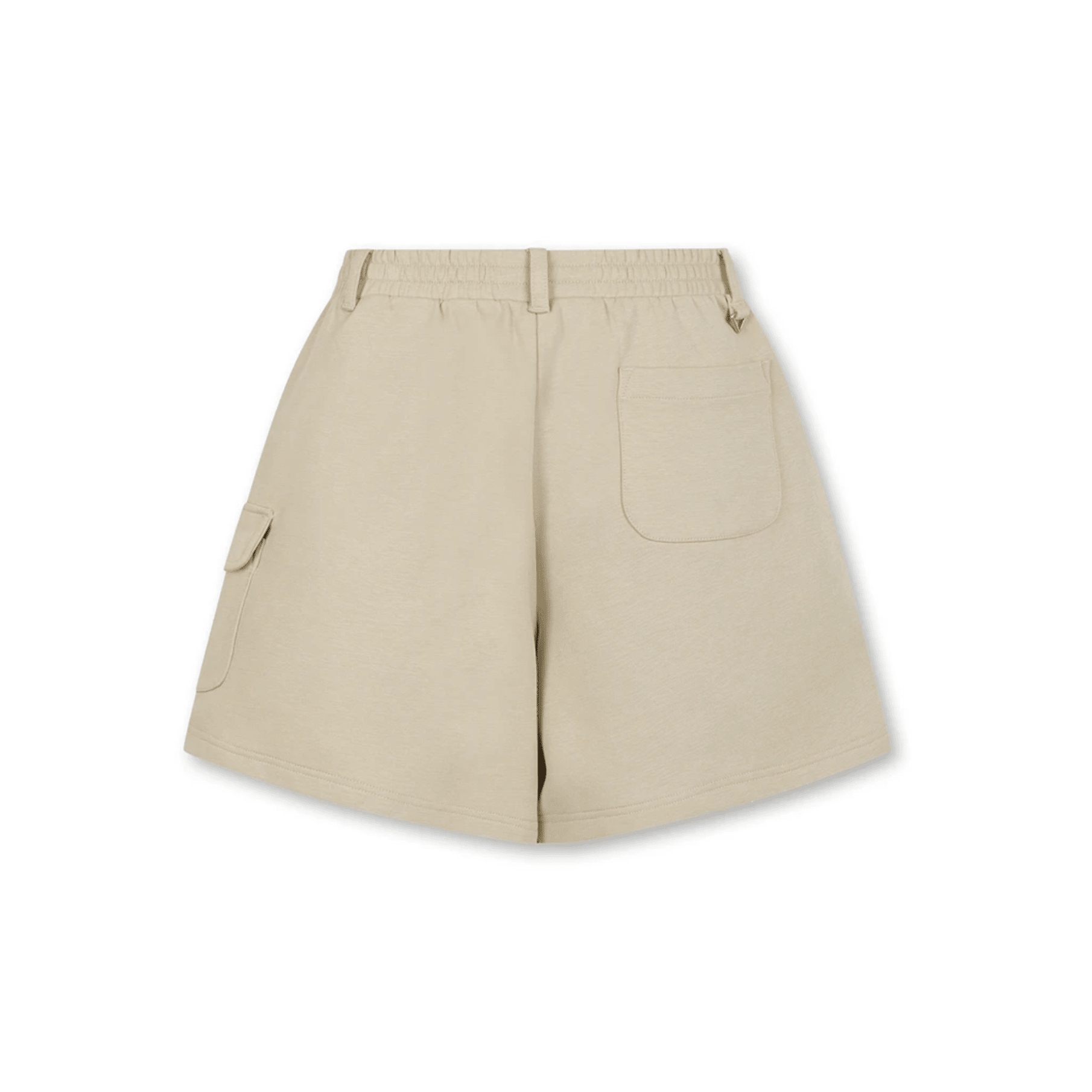 Women's Open Collar Short Sleeve Sweat Shirt Set - Beige - Erthe Golf