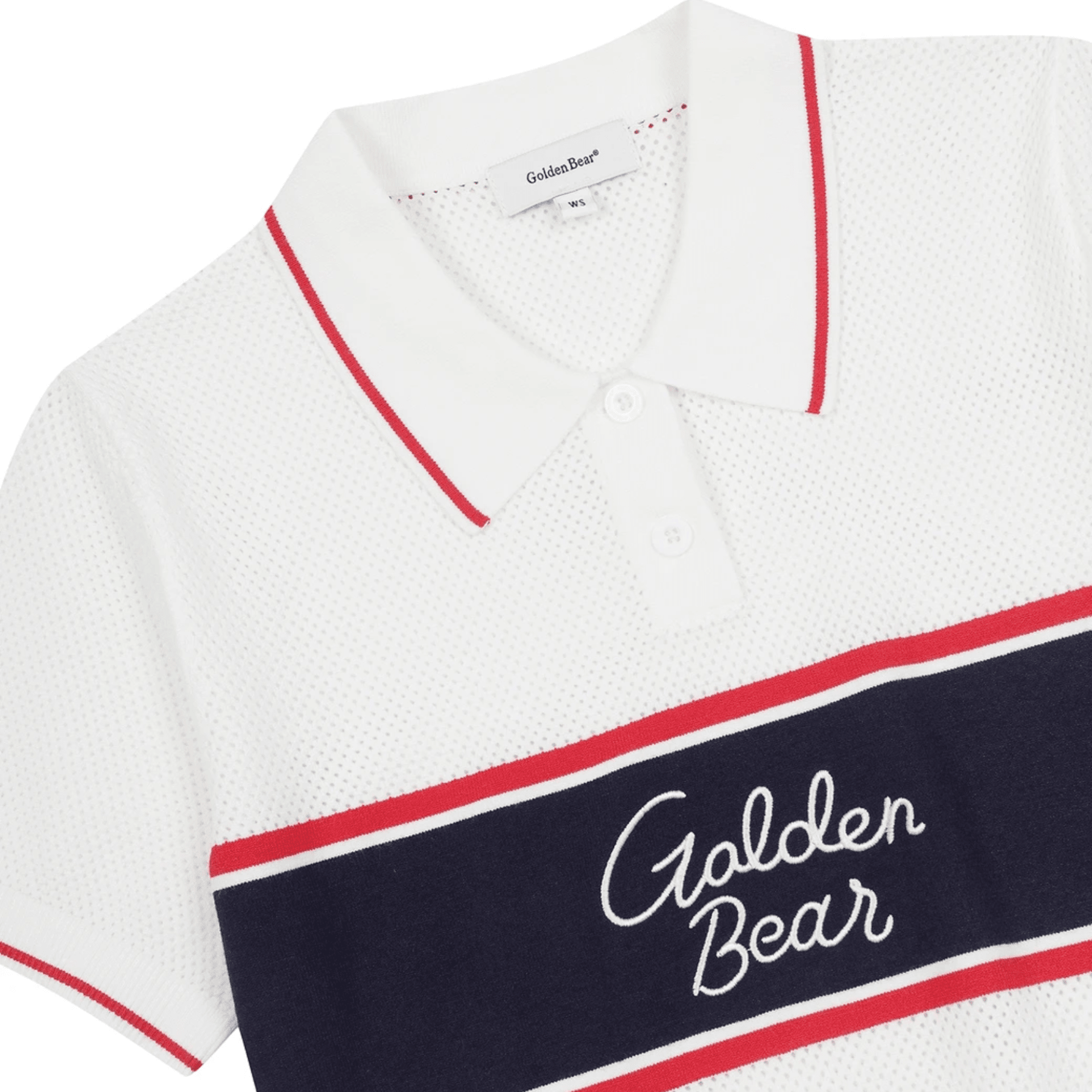 Women's Border Embroidered Collar Sweater - White - Erthe Golf