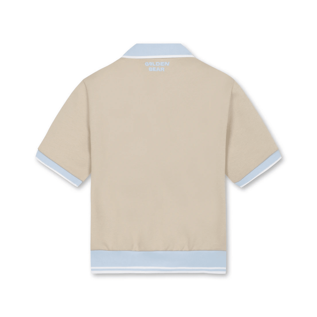 Women's Open Collar Short Sleeve Sweat Shirt Set - Beige - Erthe Golf
