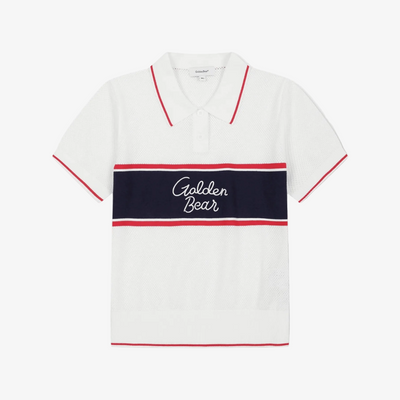 Women's Border Embroidered Collar Sweater - White - Erthe Golf