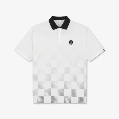 Men's Printed Polo Shirt - White - Erthe Golf