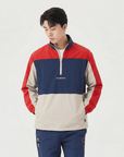 Men's Colorblock Anorak - Red - Erthe Golf