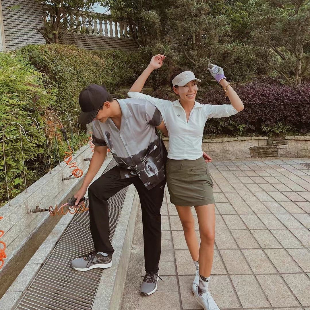 Loveland Diagonal Belt Golf Skort - Khaki - Erthe Golf