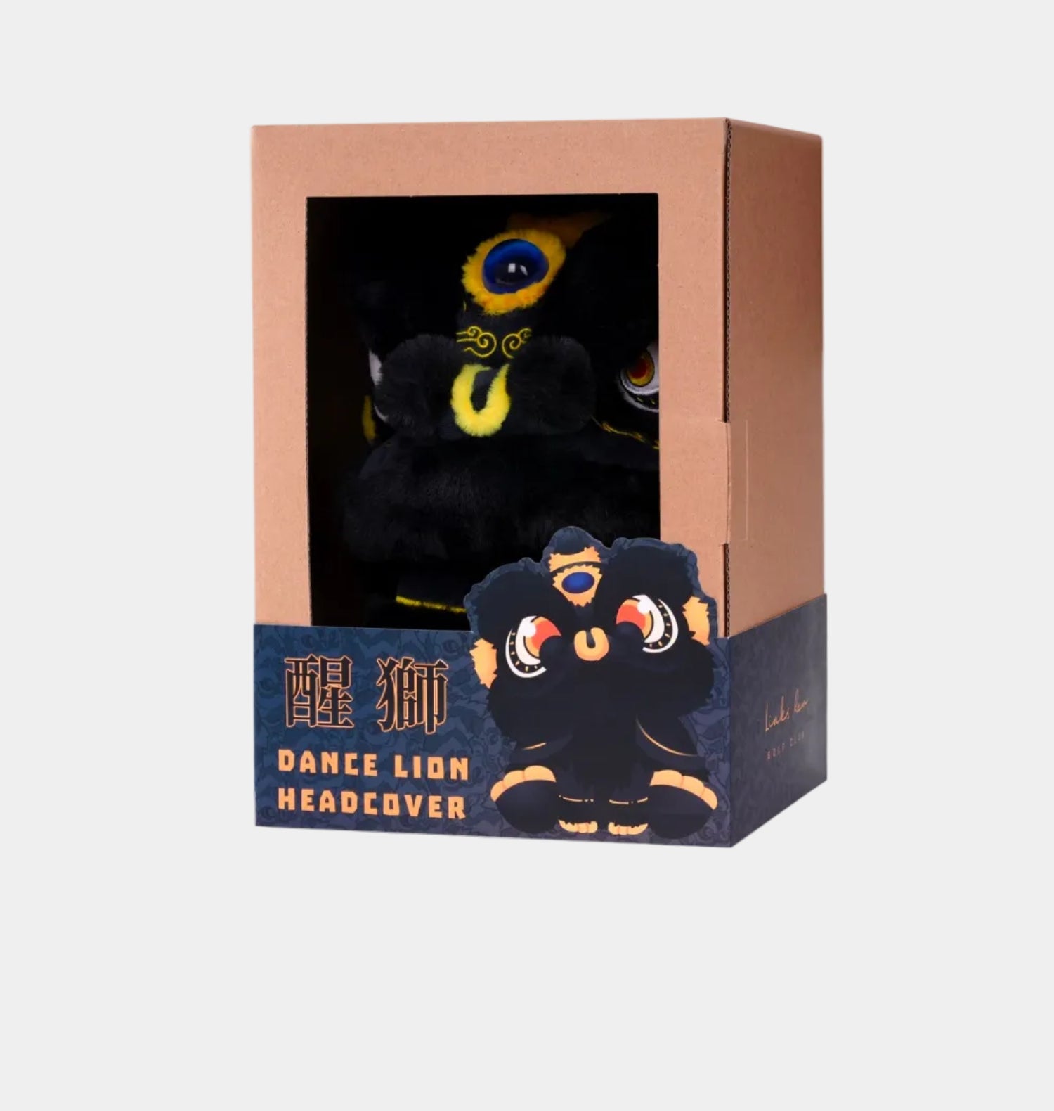 Lion Dance Golf Driver Cover - Black and Gold - Erthe Golf