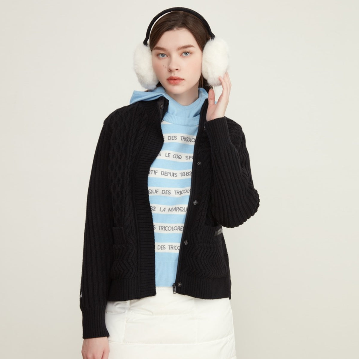 Women's Eco - Fur Earmuffs - White - Erthe Golf