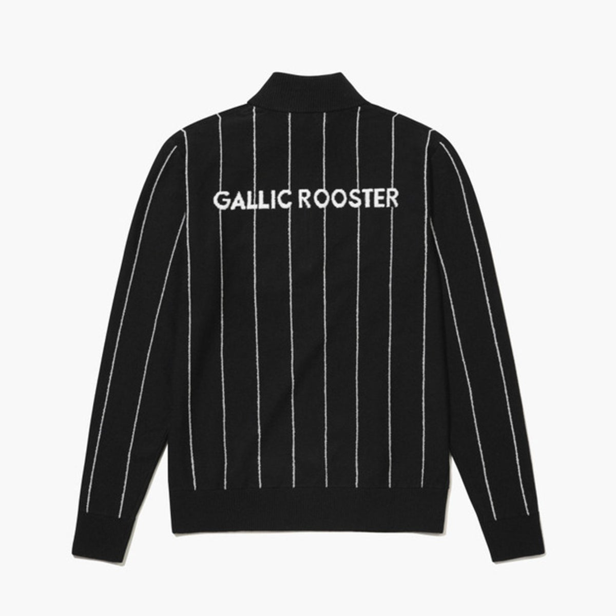 Men's Striped Half - Zip Sweater - Black - Erthe Golf
