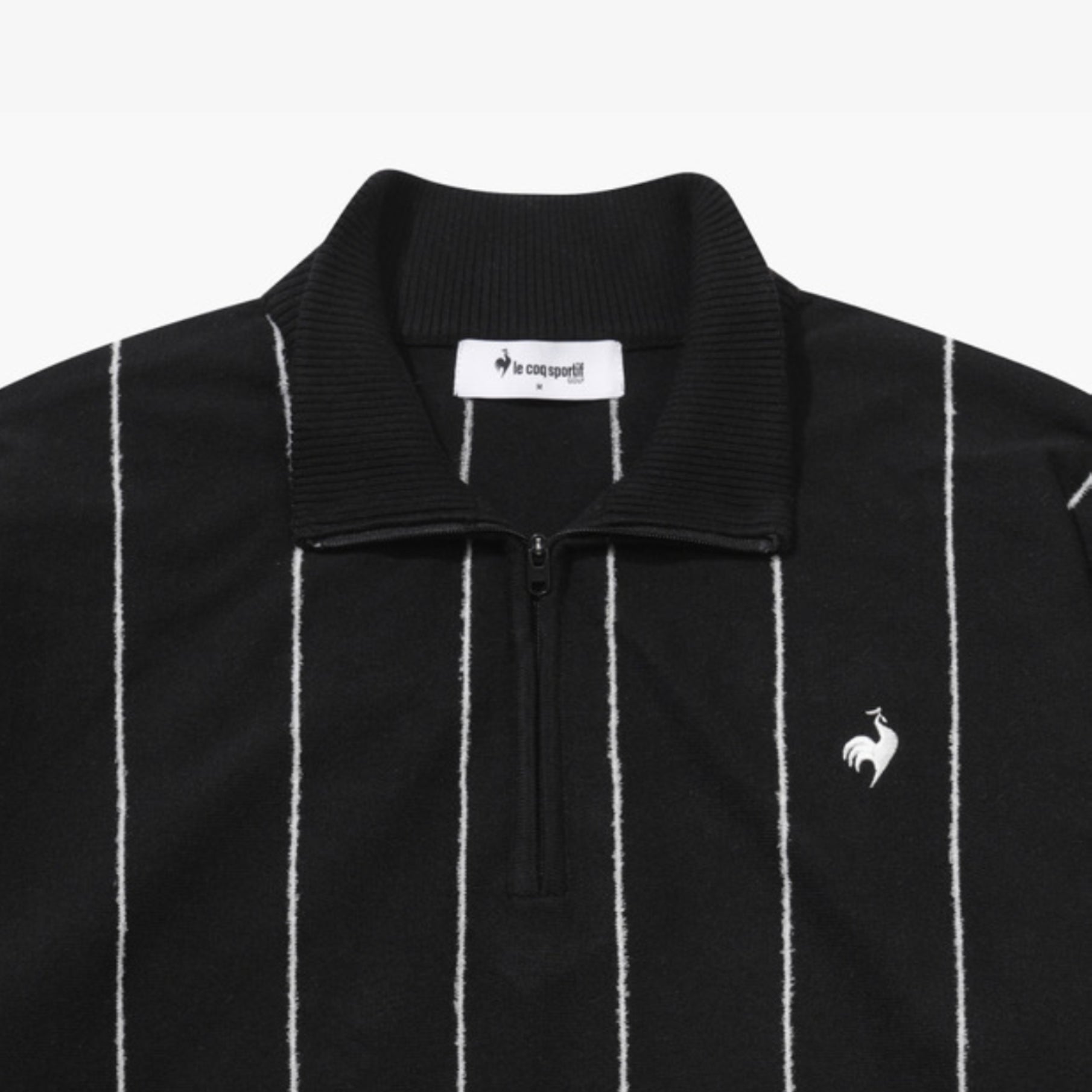 Men's Striped Half - Zip Sweater - Black - Erthe Golf