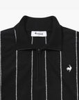 Men's Striped Half - Zip Sweater - Black - Erthe Golf