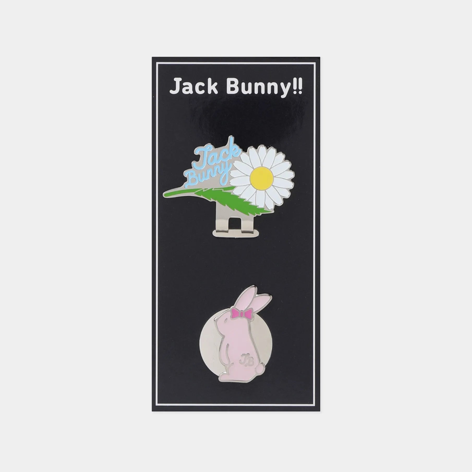 [Jack Bunny] Flower &amp; Bunny Ball Marker Set - Pink - Erthe Golf