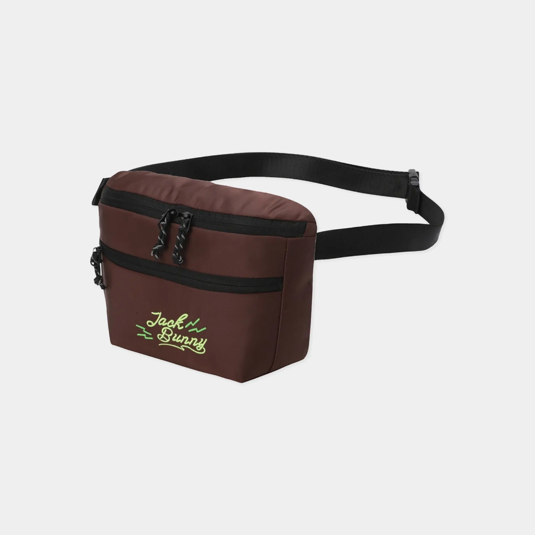 [Jack Bunny] Men's Neon Embroidered Hip Bag - Brown - Erthe Golf