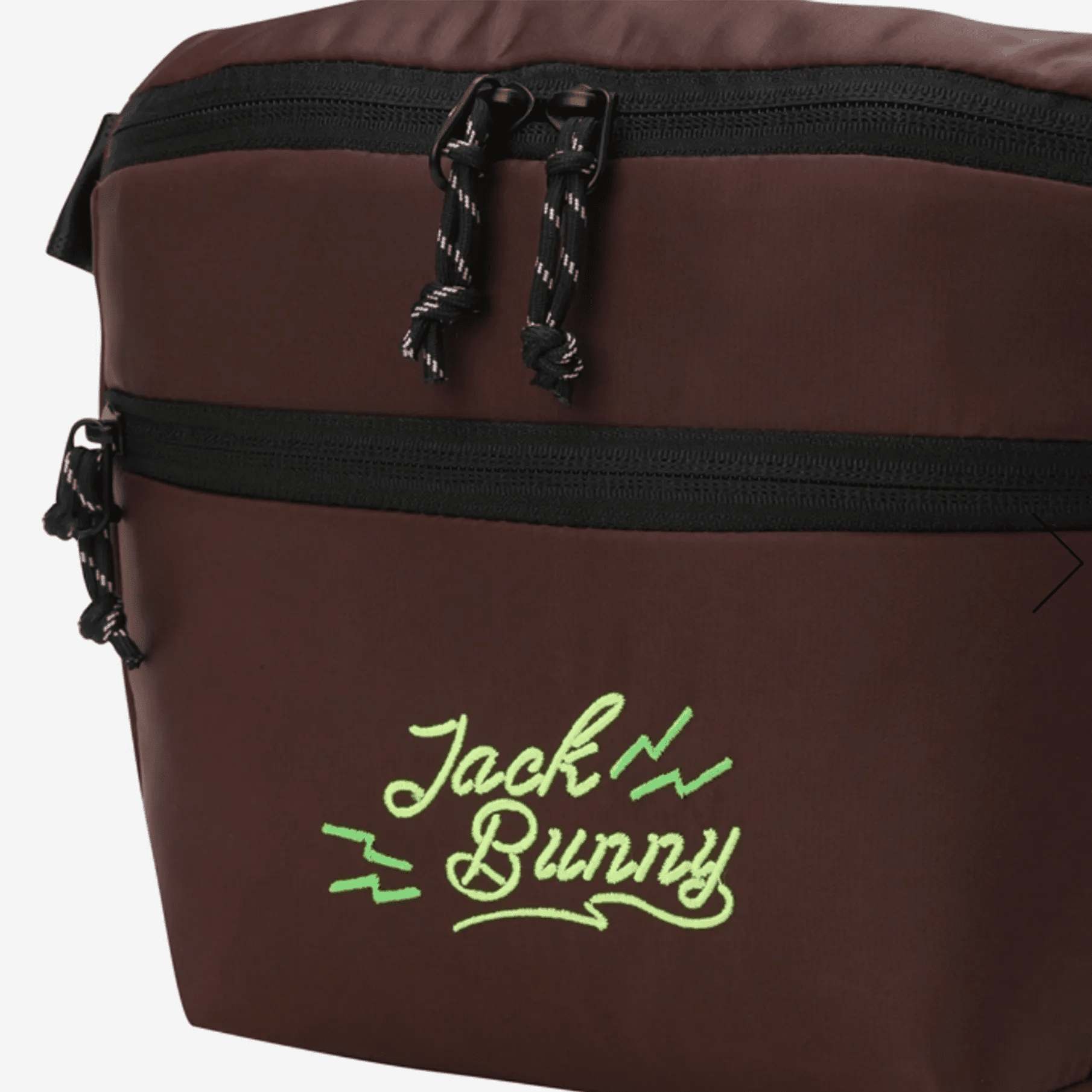 [Jack Bunny] Men's Neon Embroidered Hip Bag - Brown - Erthe Golf