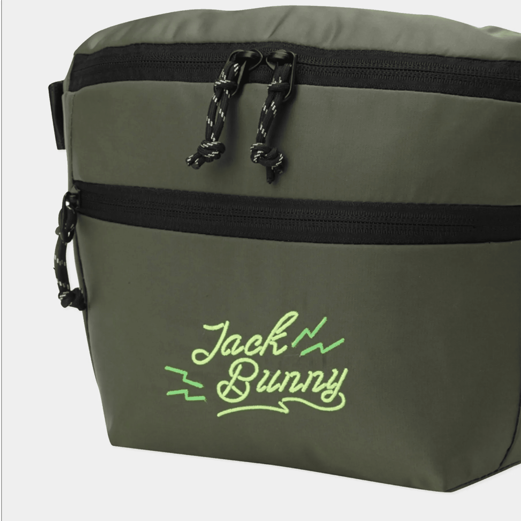 [Jack Bunny] Men's Neon Embroidered Hip Bag - Khaki - Erthe Golf